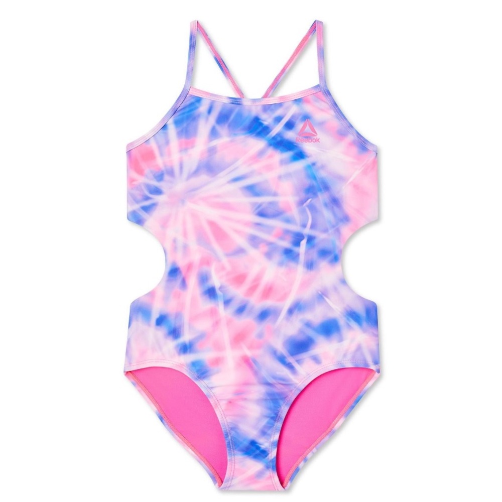 NWT Reebok SMALL 9/10 Girls' Cut Out Tie Back Monokini